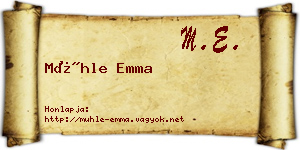 Mühle Emma névjegykártya